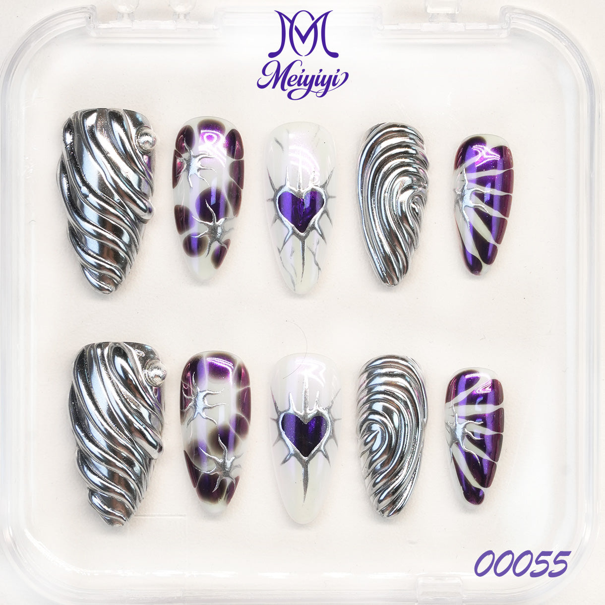 00055-MYY's designer original high-end design customized luxury hand-painted wearable nail art