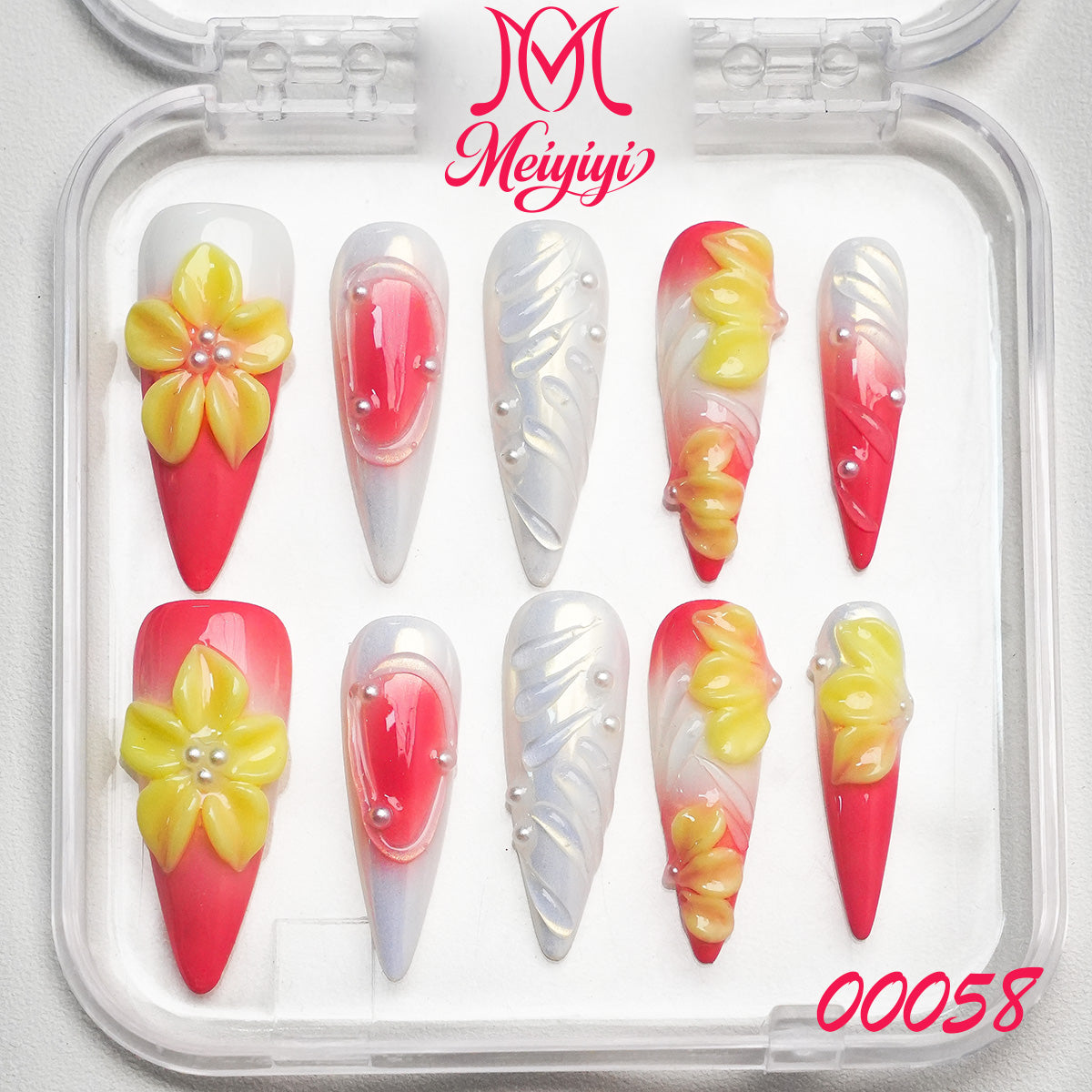 00058-MYY's designer original high-end design customized luxury hand-painted wearable nail art