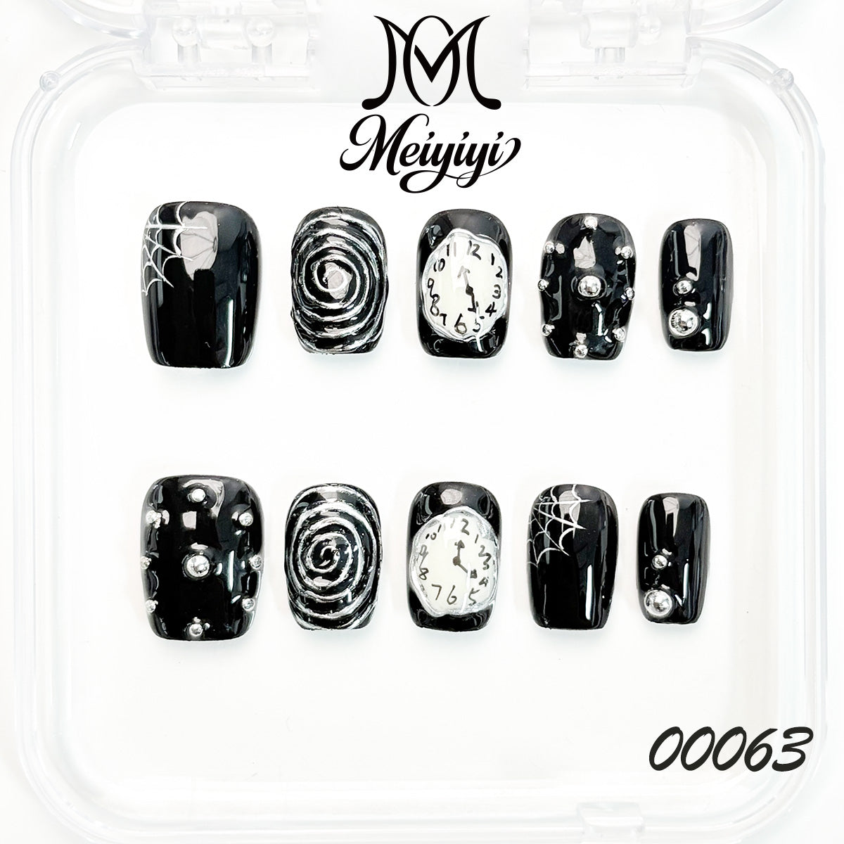 00063-MYY's designer original high-end design customized luxury hand-painted wearable nail art