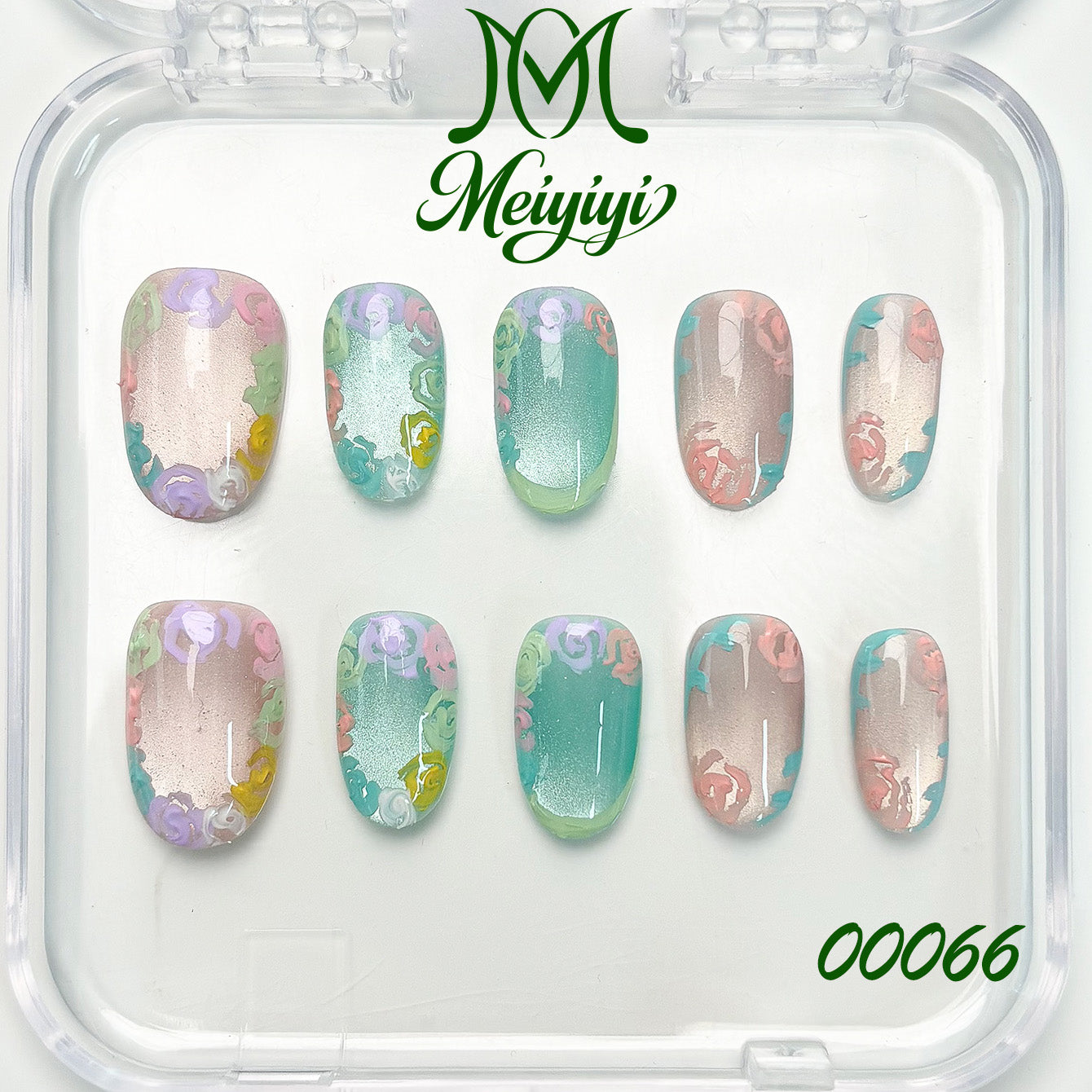 00066-MYY's designer original high-end design customized luxury hand-painted wearable nail art