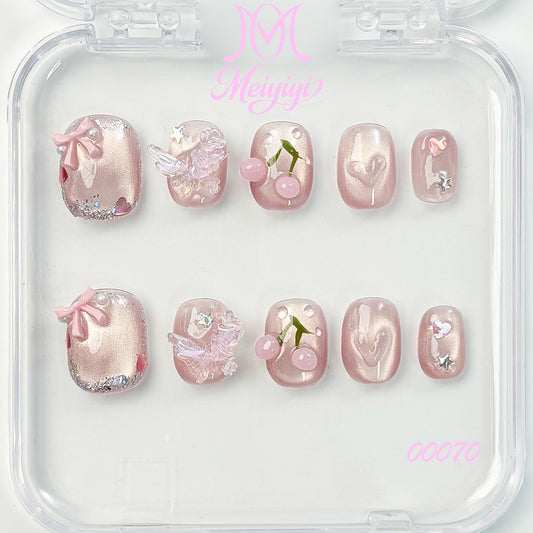 00070-MYY's designer original high-end design customized luxury hand-painted wearable nail art