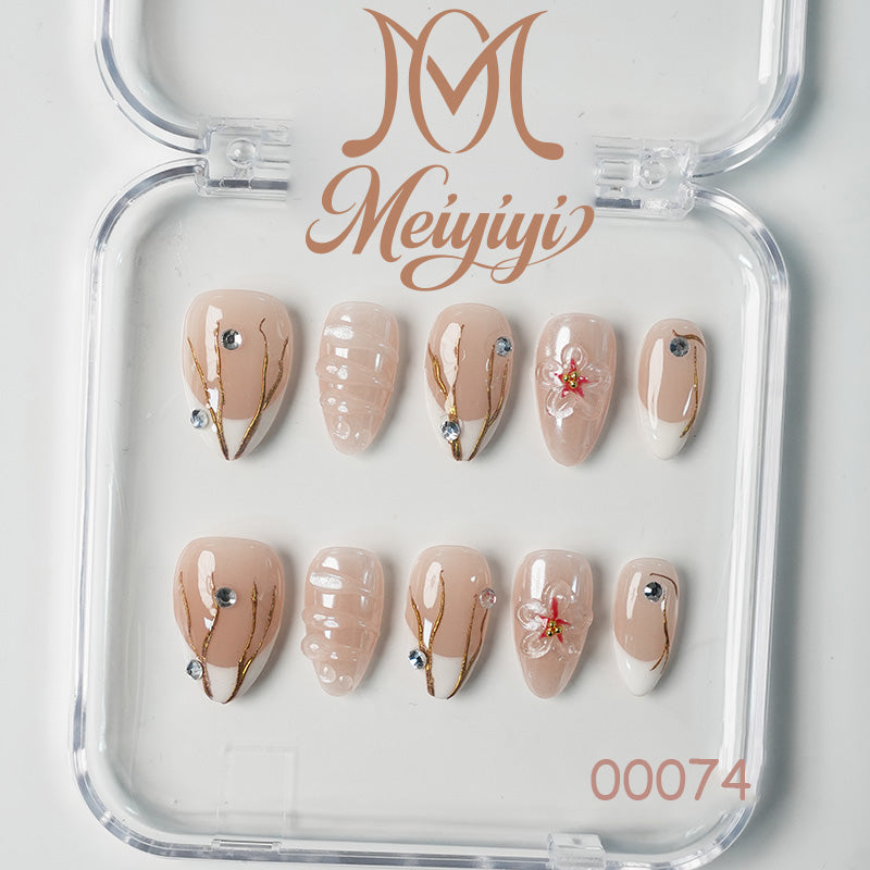 00074-MYY's designer original high-end design customized luxury hand-painted wearable nail art