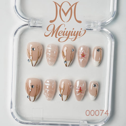 00074-MYY's designer original high-end design customized luxury hand-painted wearable nail art