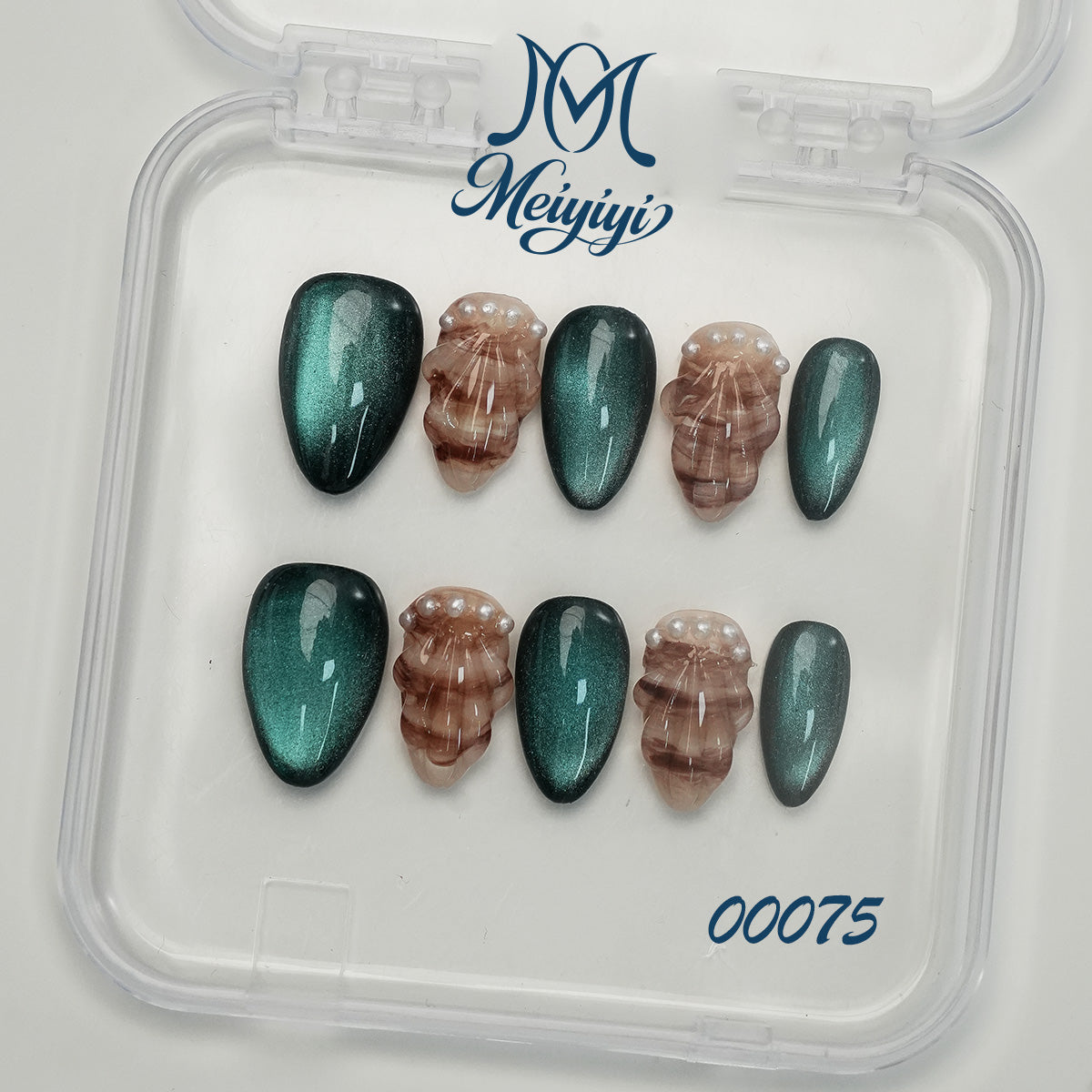 00075-MYY's designer original high-end design customized luxury hand-painted wearable nail art