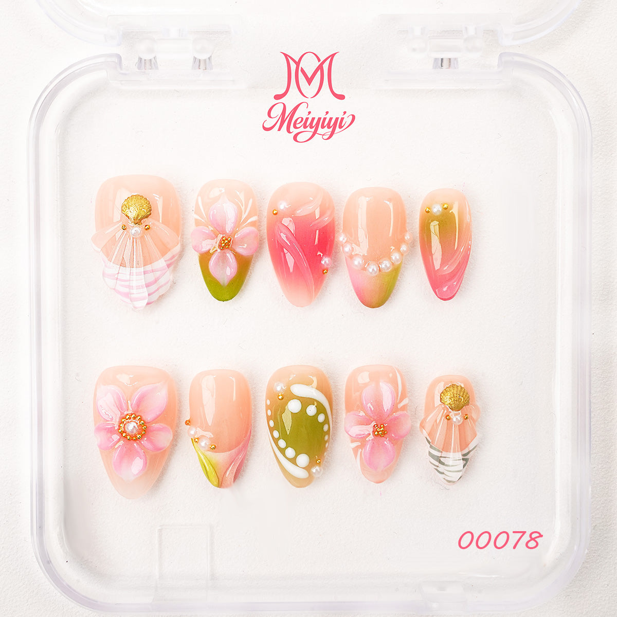 00078-MYY's designer original high-end design customized luxury hand-painted wearable nail art