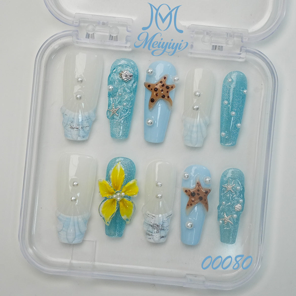00080-MYY's designer original high-end design customized luxury hand-painted wearable nail art