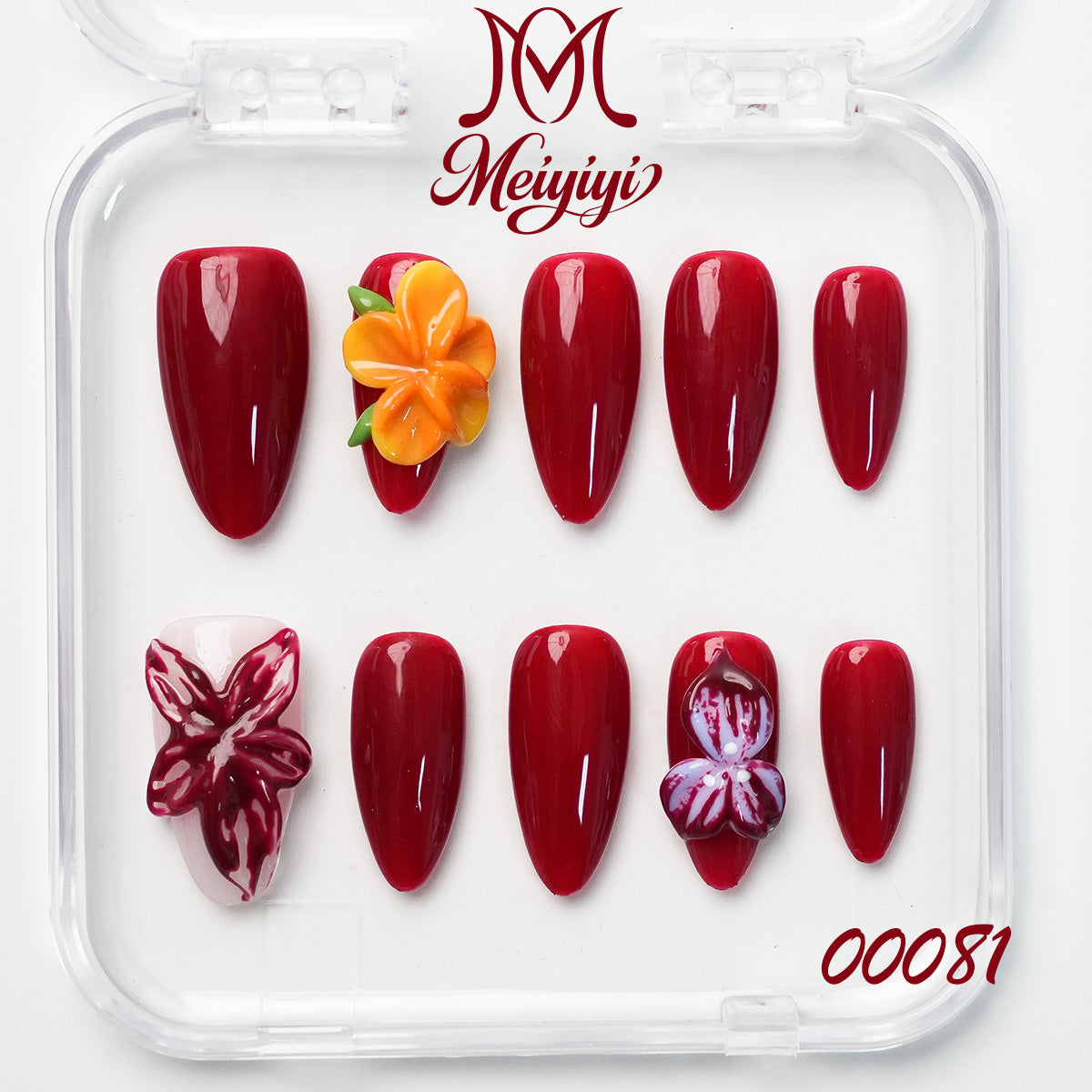 00081-MYY's designer original high-end design customized luxury hand-painted wearable nail art