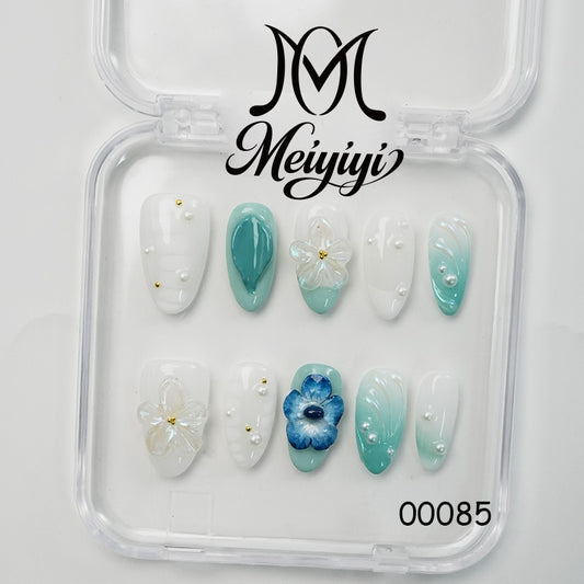00085-MYY's designer original high-end design customized luxury hand-painted wearable nail art