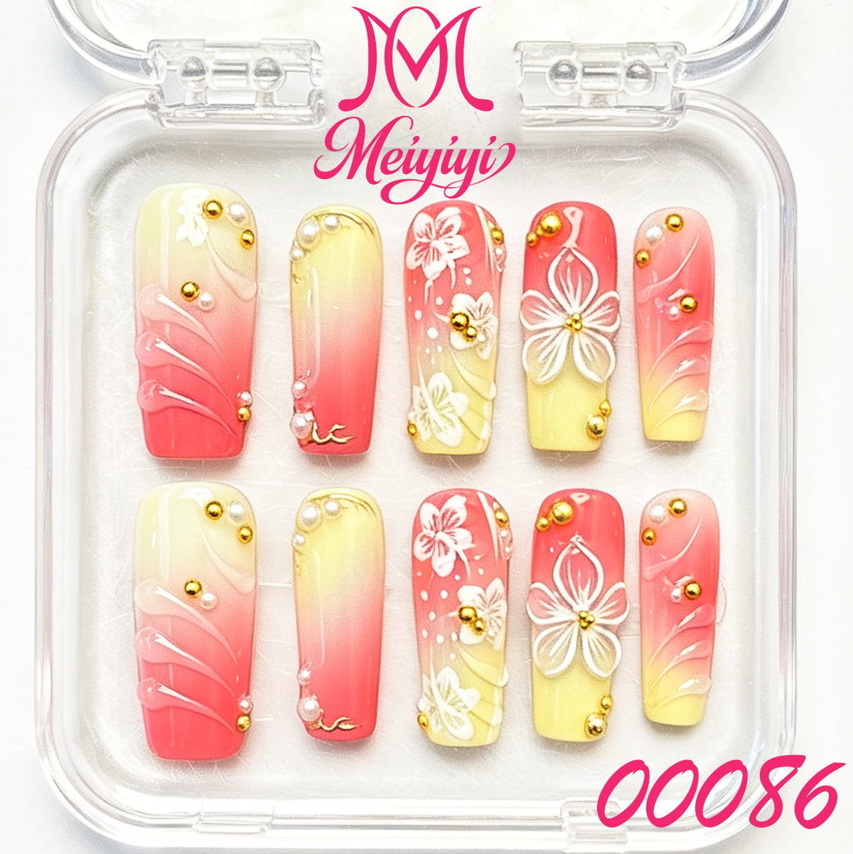 00086-MYY's designer original high-end design customized luxury hand-painted wearable nail art