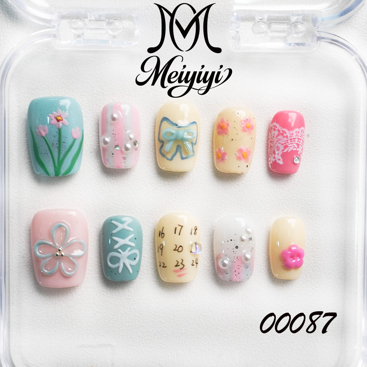 00087-MYY's designer original high-end design customized luxury hand-painted wearable nail art