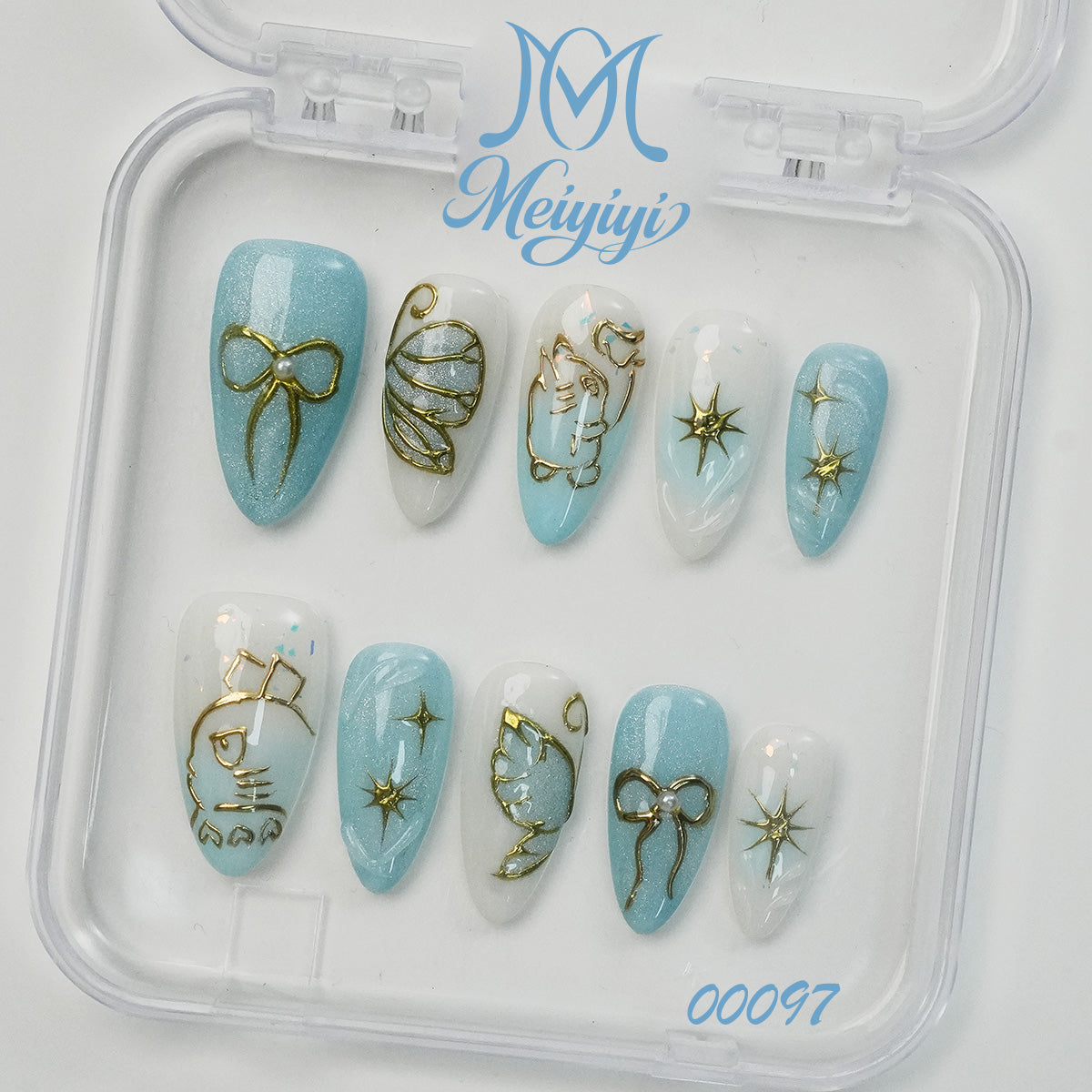 00097-MYY's designer original high-end design customized luxury hand-painted wearable nail art