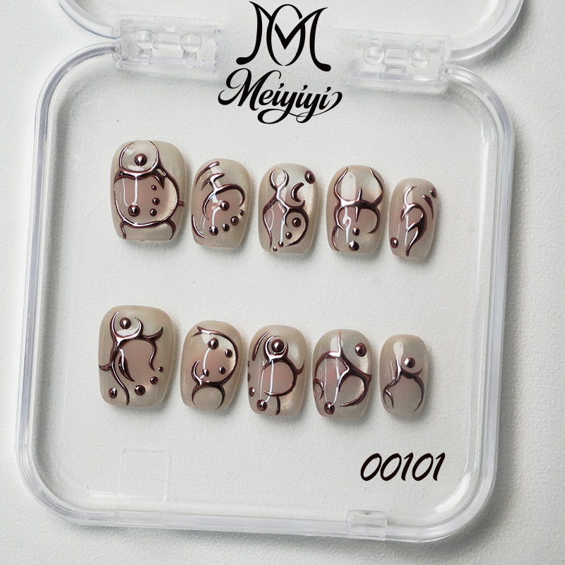 00101-MYY's designer original high-end design customized luxury hand-painted wearable nail art