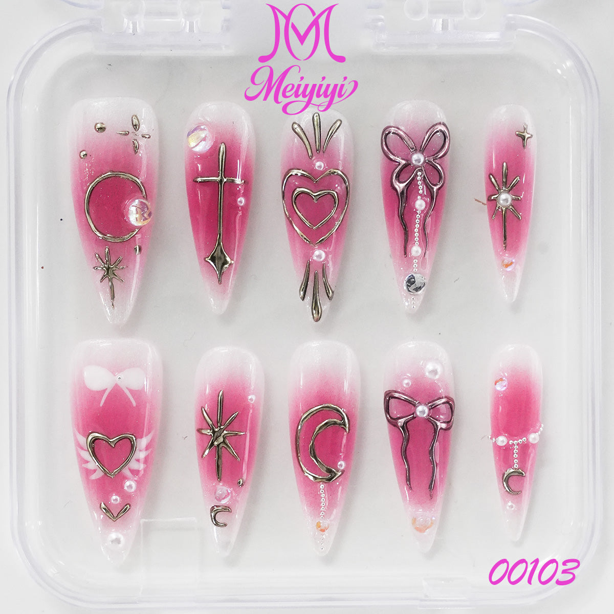 00103-MYY's designer original high-end design customized luxury hand-painted wearable nail art