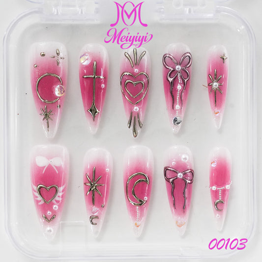 00103-MYY's designer original high-end design customized luxury hand-painted wearable nail art