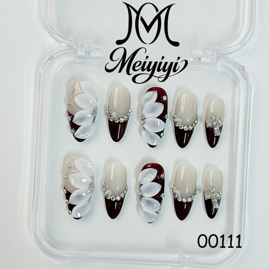 00111-MYY's designer original high-end design customized luxury hand-painted wearable nail art