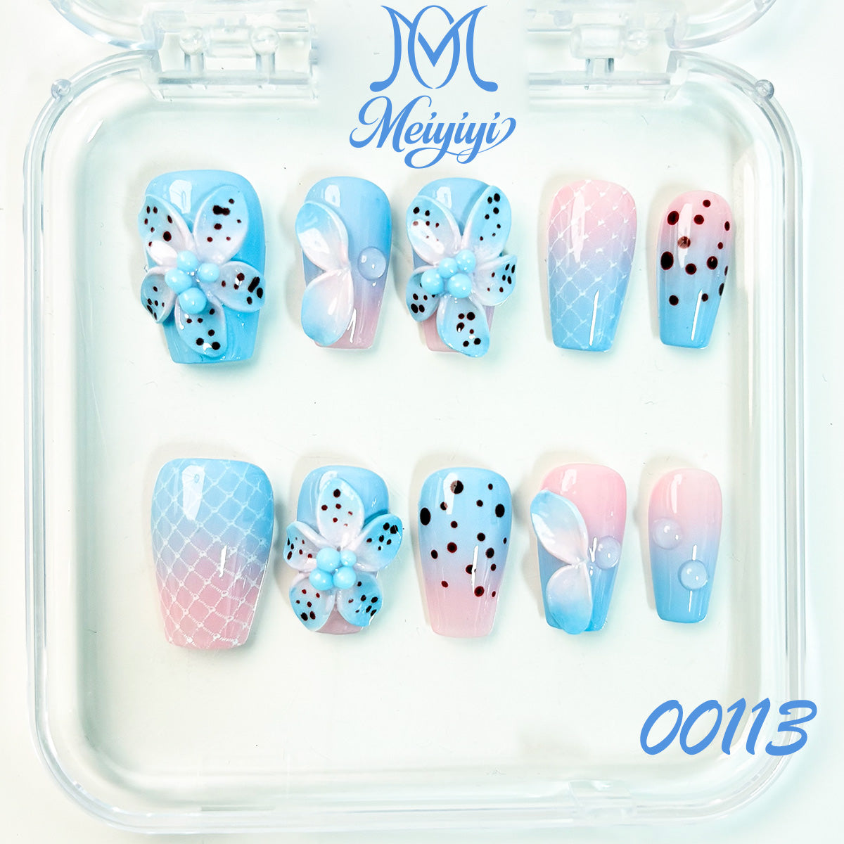00113-MYY's designer original high-end design customized luxury hand-painted wearable nail art