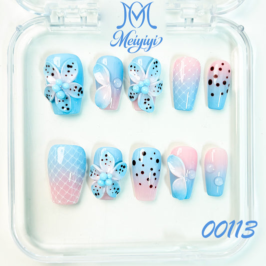 00113-MYY's designer original high-end design customized luxury hand-painted wearable nail art
