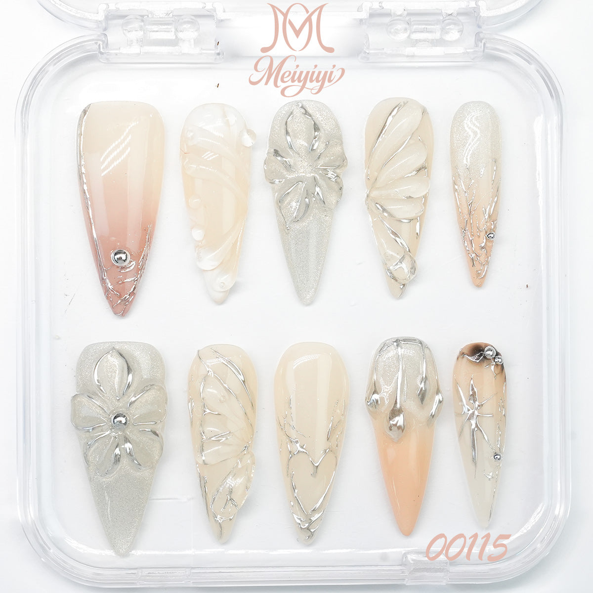 00115-MYY's designer original high-end design customized luxury hand-painted wearable nail art