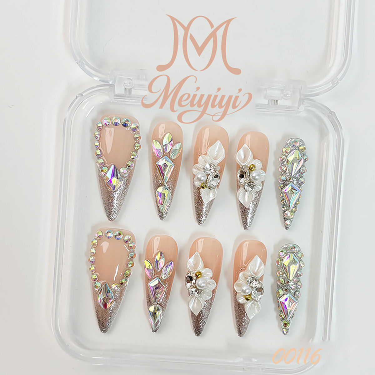 00116-MYY's designer original high-end design customized luxury hand-painted wearable nail art