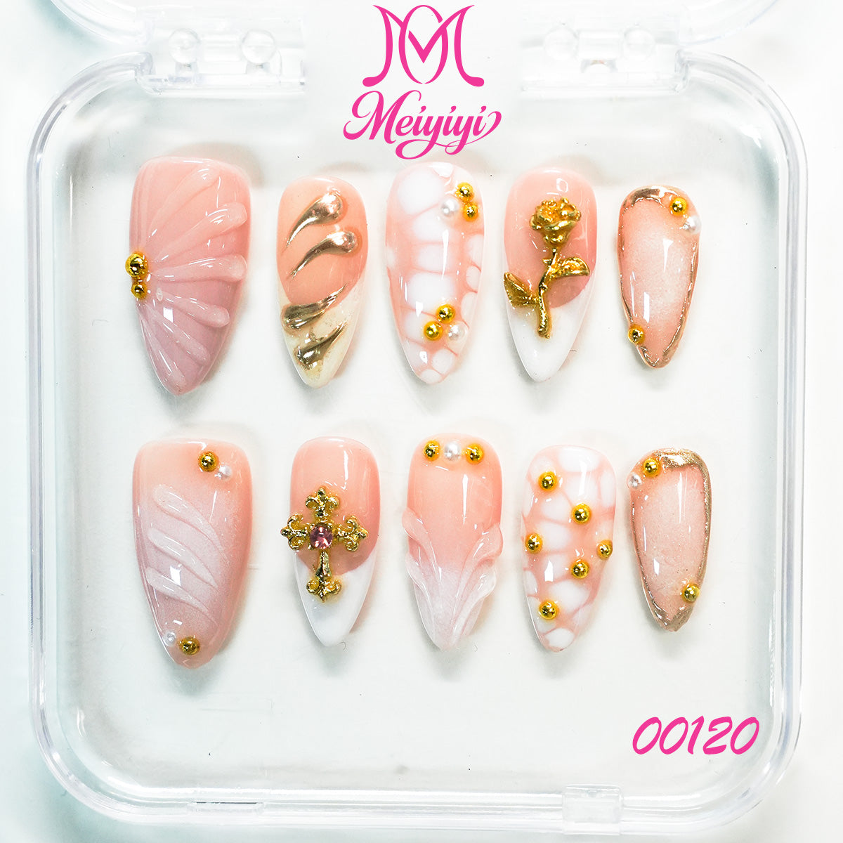 00120-MYY's designer original high-end design customized luxury hand-painted wearable nail art