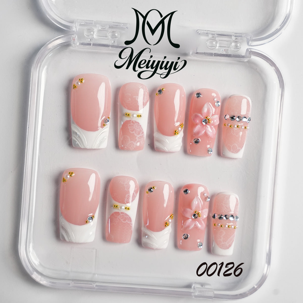 00126-MYY's designer original high-end design customized luxury hand-painted wearable nail art
