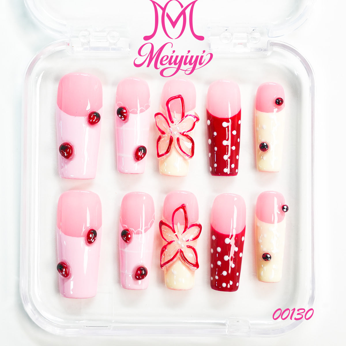 00130-MYY's designer original high-end design customized luxury hand-painted wearable nail art