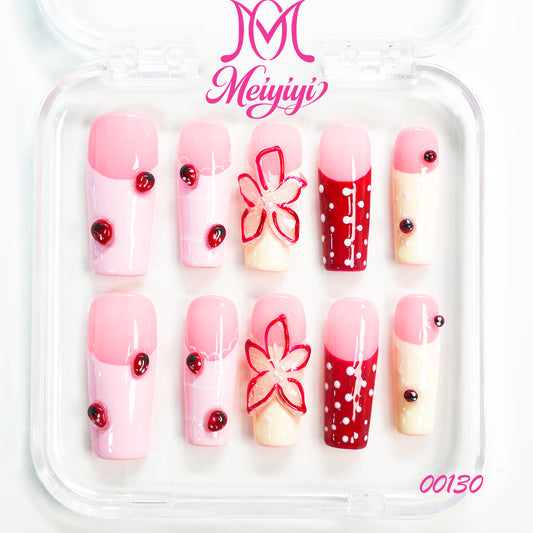 00130-MYY's designer original high-end design customized luxury hand-painted wearable nail art