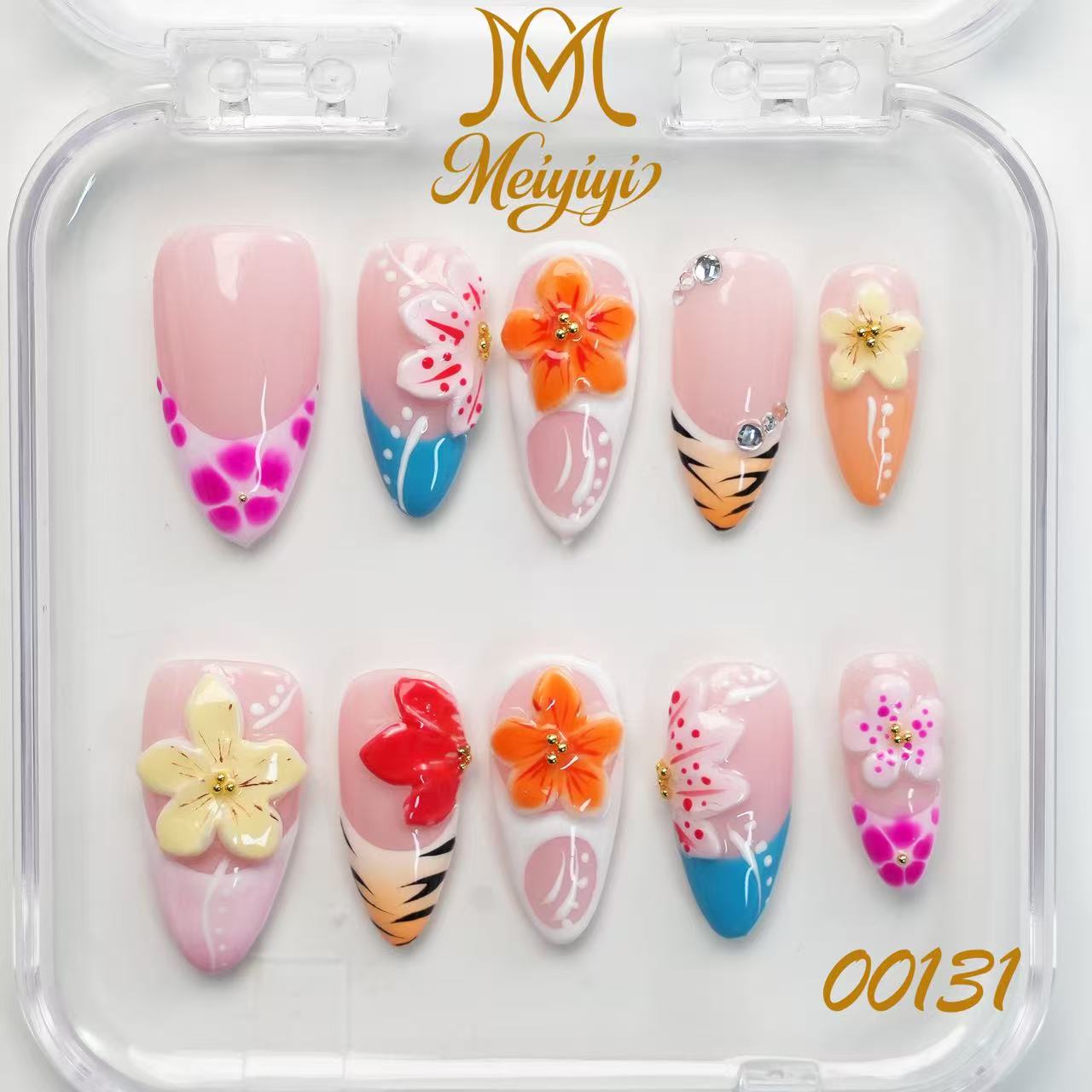 00131-MYY's designer original high-end design customized luxury hand-painted wearable nail art