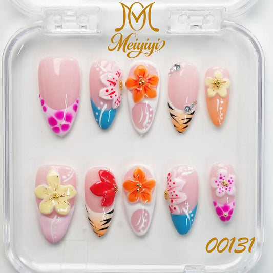 00131-MYY's designer original high-end design customized luxury hand-painted wearable nail art
