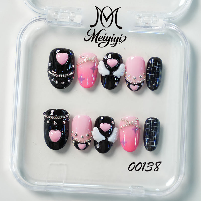 00138-MYY's designer original high-end design customized luxury hand-painted wearable nail art