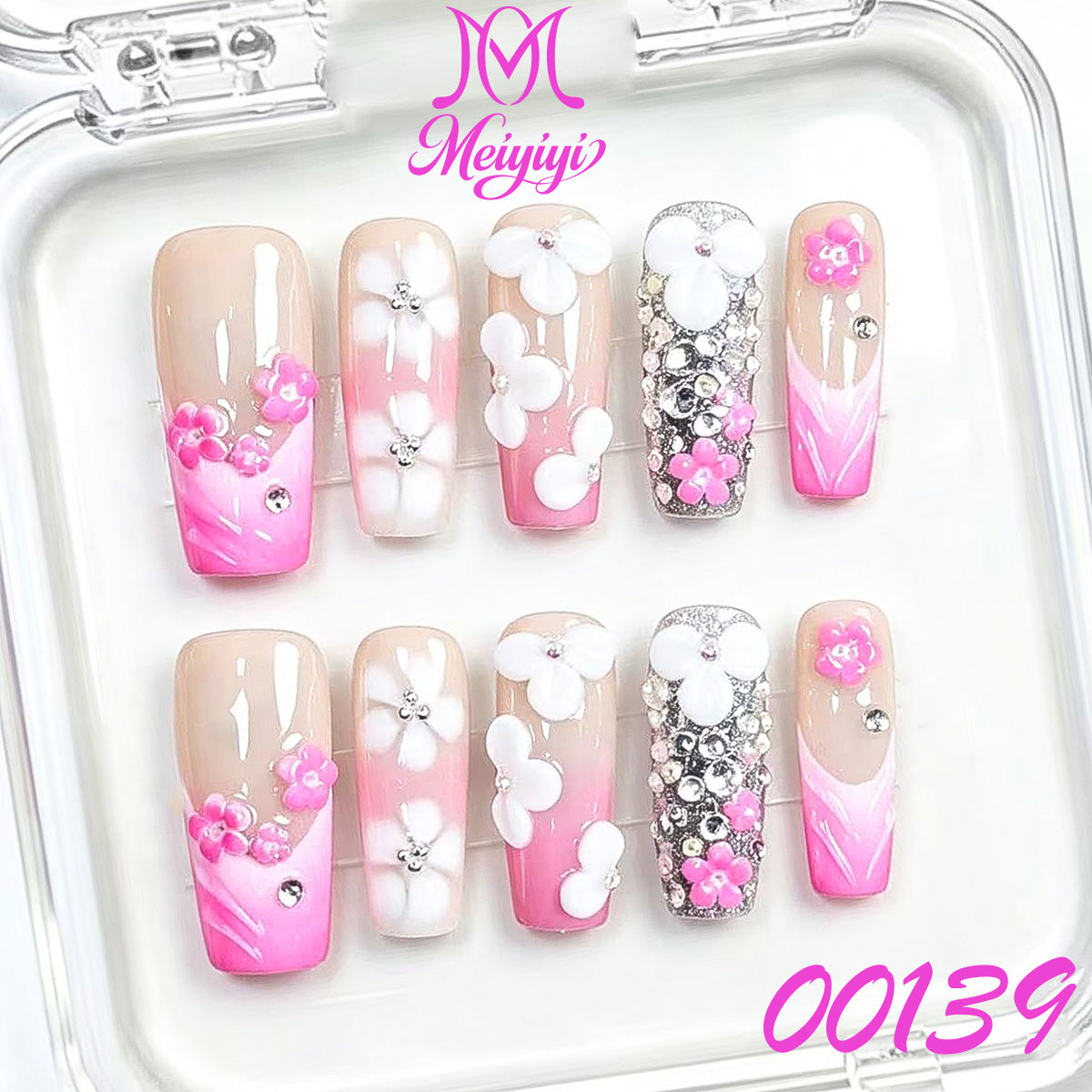 00139-MYY's designer original high-end design customized luxury hand-painted wearable nail art
