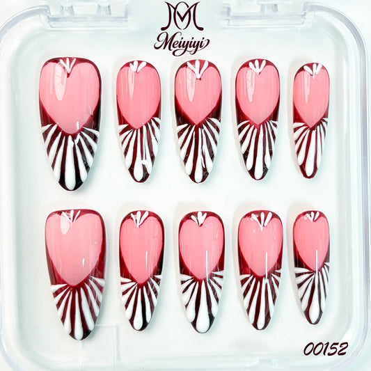 00152-MYY's designer original high-end design customized luxury hand-painted wearable nail art