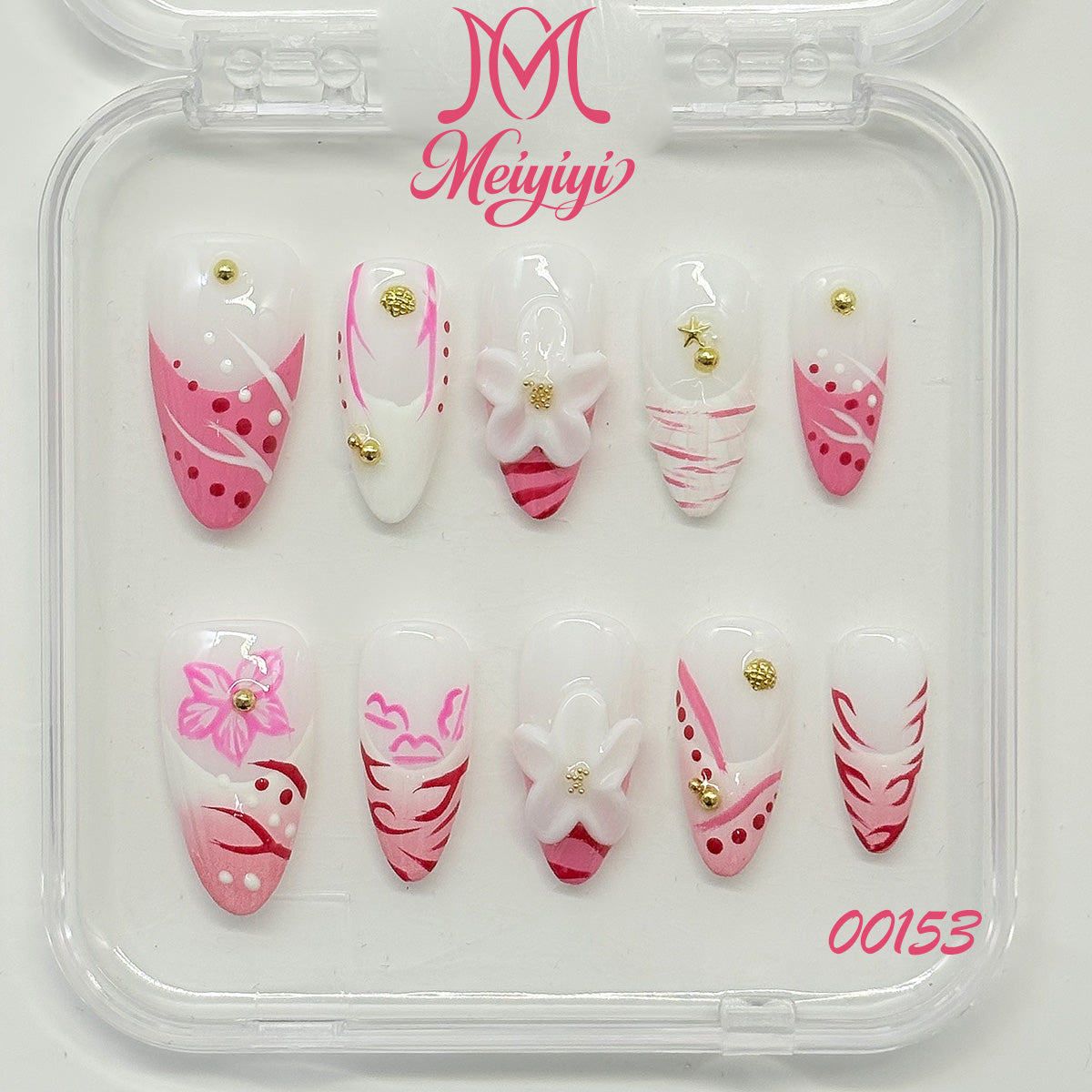 00153-MYY's designer original high-end design customized luxury hand-painted wearable nail art