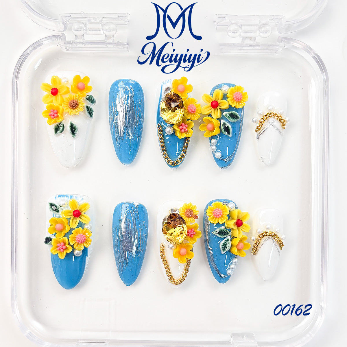00162-MYY's designer original high-end design customized luxury hand-painted wearable nail art