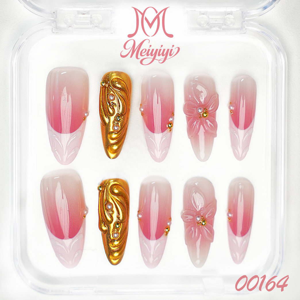 00164-MYY's designer original high-end design customized luxury hand-painted wearable nail art