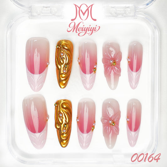 00164-MYY's designer original high-end design customized luxury hand-painted wearable nail art