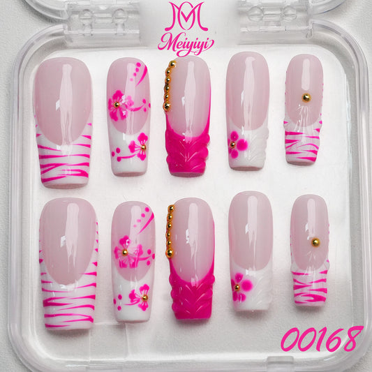 00168-MYY's designer original high-end design customized luxury hand-painted wearable nail art