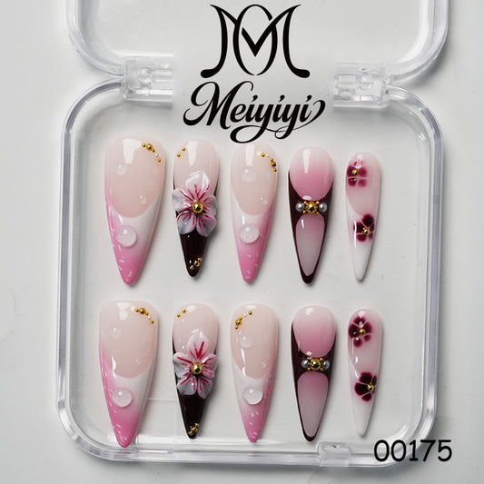 00175-MYY's designer original high-end design customized luxury hand-painted wearable nail art