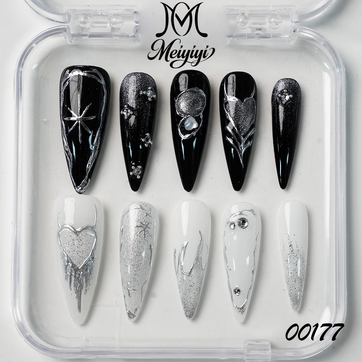 00177-MYY's designer original high-end design customized luxury hand-painted wearable nail art