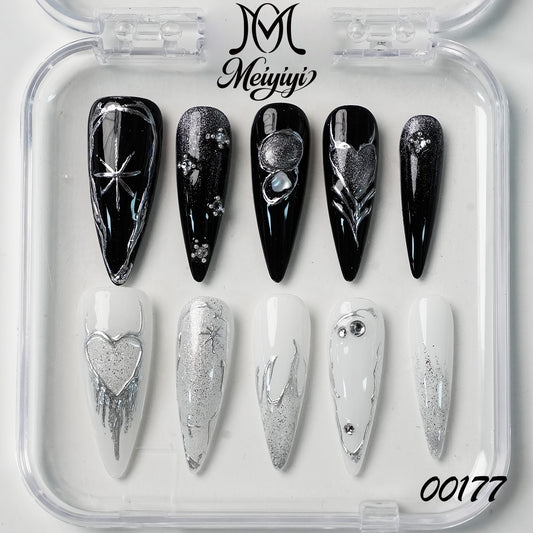 00177-MYY's designer original high-end design customized luxury hand-painted wearable nail art