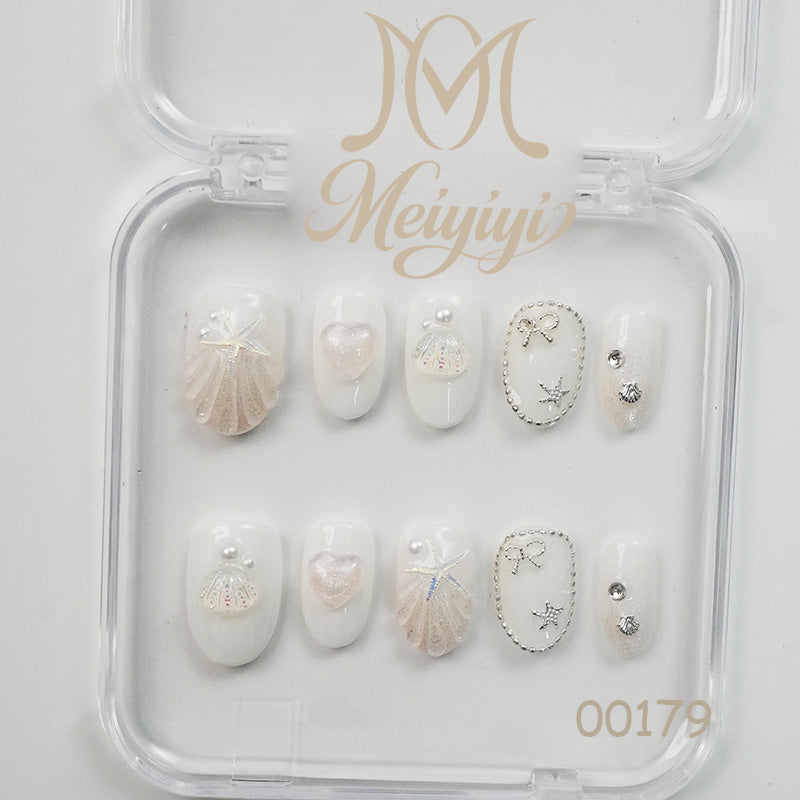 00179-MYY's designer original high-end design customized luxury hand-painted wearable nail art