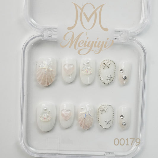 00179-MYY's designer original high-end design customized luxury hand-painted wearable nail art