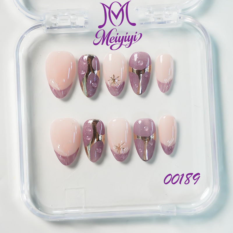 00189-MYY's designer original high-end design customized luxury hand-painted wearable nail art