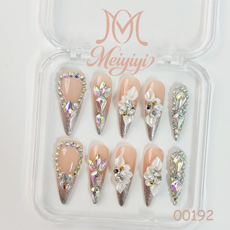 00192-MYY's designer original high-end design customized luxury hand-painted wearable nail art