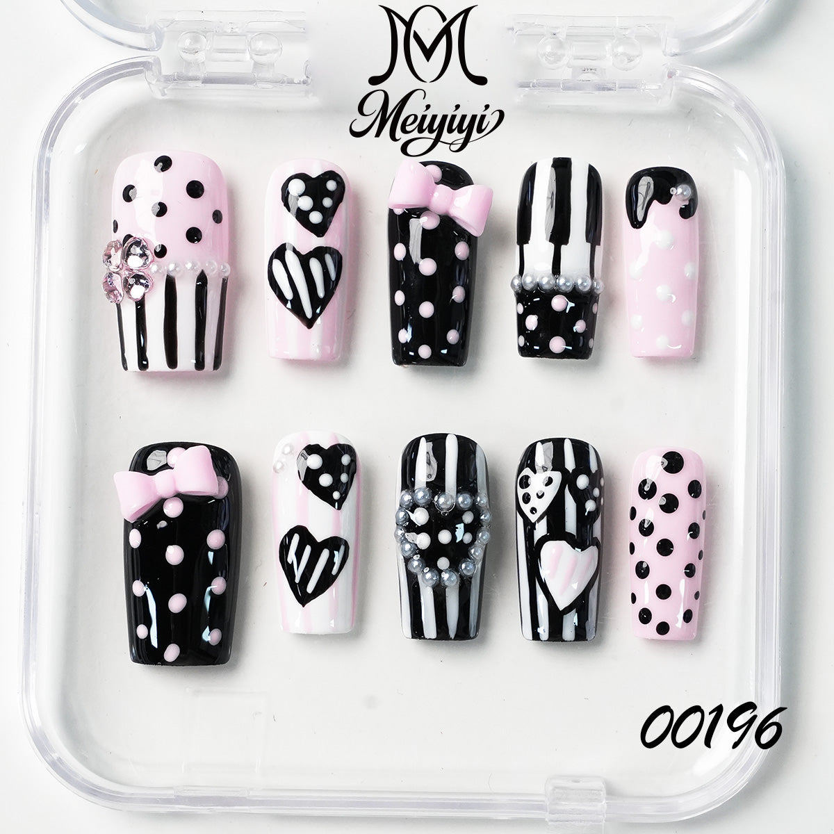 00196-MYY's designer original high-end design customized luxury hand-painted wearable nail art