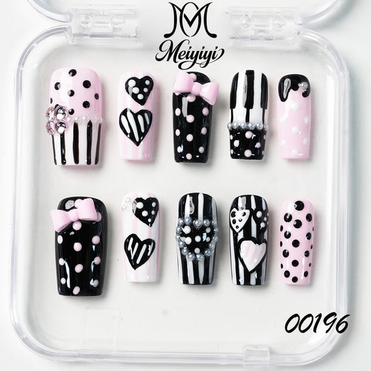 00196-MYY's designer original high-end design customized luxury hand-painted wearable nail art