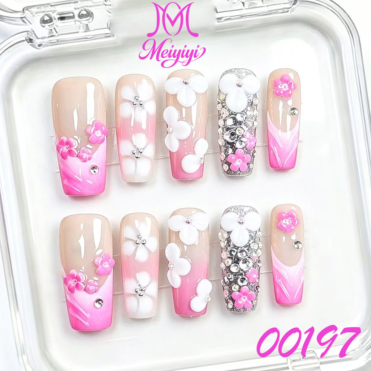 00197-MYY's designer original high-end design customized luxury hand-painted wearable nail art