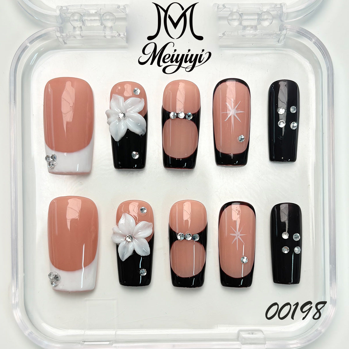00198-MYY's designer original high-end design customized luxury hand-painted wearable nail art