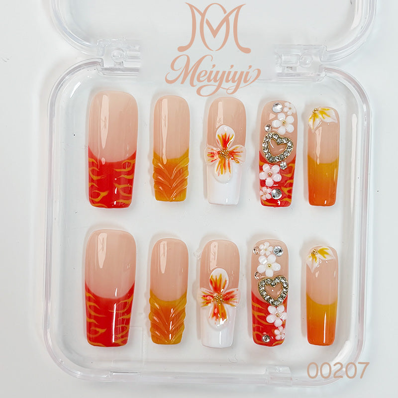 00207-MYY's designer original high-end design customized luxury hand-painted wearable nail art