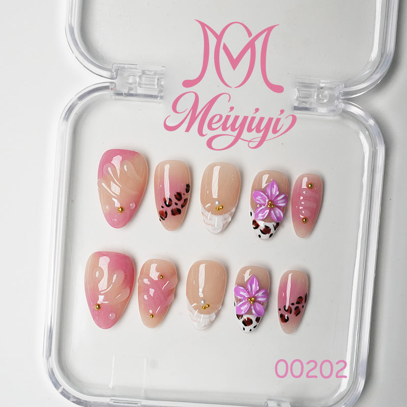 00202-MYY's designer original high-end design customized luxury hand-painted wearable nail art